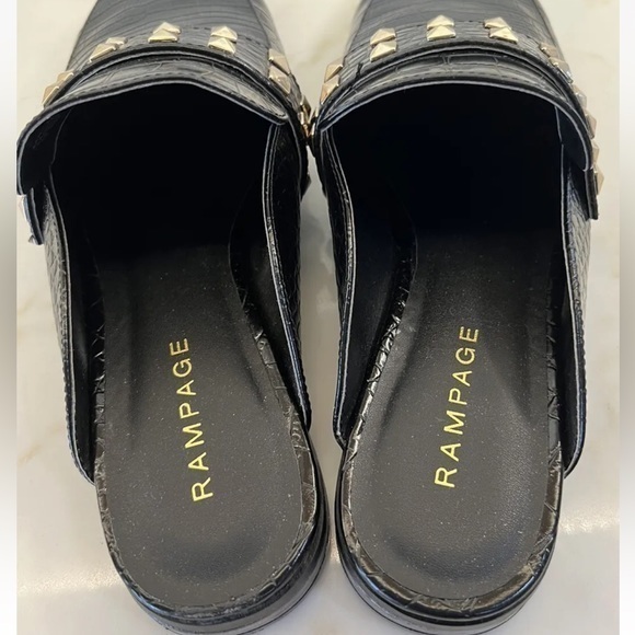 Rampage Womens Brady Mule / Shoe Black Crocodile Embossed Size 7.5 Open‎ Back - Picture 3 of 7